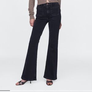 GAP High Rise '70s Flare Jeans Black 14 Tall